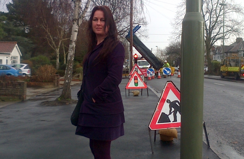 Denise and road works