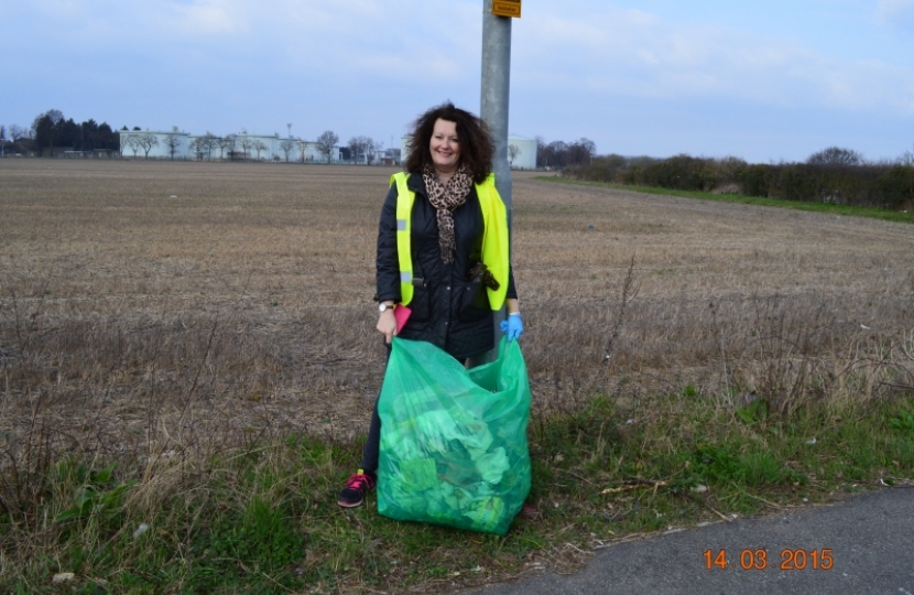 Litter picking on the A30